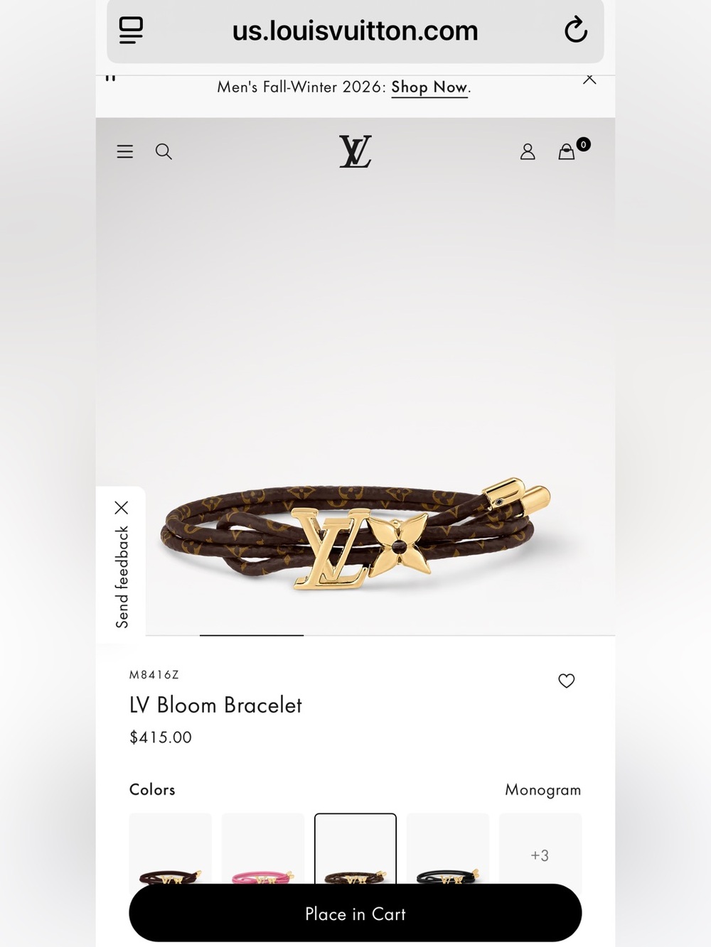 Louis Vuitton Monogram Wrap Bracelet in Brown and Gold